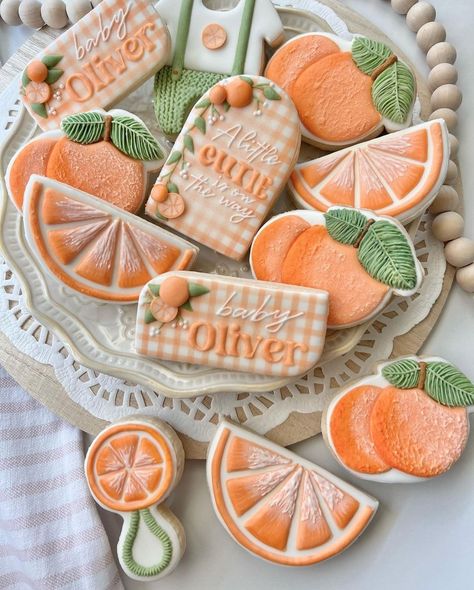 Cute Baby Shower Cookies, Icing Cookies Tutorial, 2024 Cookies, Cutie Theme, Cookie Recipes Decorating, Onesie Cookies, Farm Cookies, Honey Suckle, Lemon Sugar Cookies