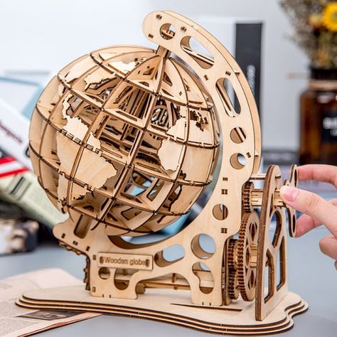 Mechanical Puzzle, 3d Globe, Globe Diy, Globe Vintage, Mechanical Gears, Mechanical Model, Diy Puzzles, Jigsaw Puzzles For Kids, Brain Teaser Puzzles