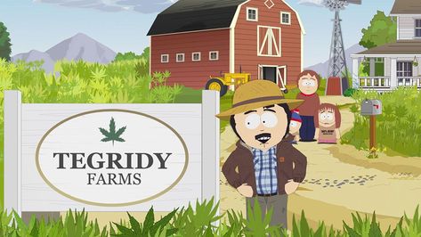 Randy enjoys life on the farm. Tegrity Farms, Tegridy Farms, Tv Dads, Life On The Farm, Trey Parker, Moving To Colorado, City Folk, How To Make Animations, Animated Christmas