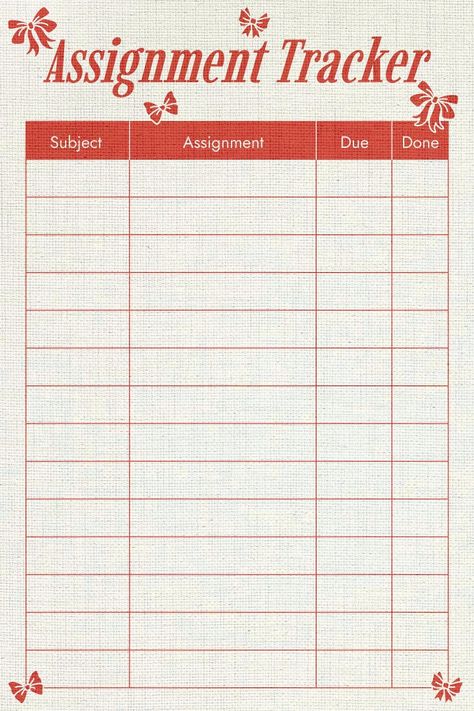 Coquette Assignment Tracker 7daymealplanner #plannergirlsunitedcollaboration #plannerlove🔍. Coquette Planner, Collage Student, Exam Planner, Life Raft, Assignment Tracker, Pink Academia, Aesthetic Planner, Planner Obsessed, Menu Planners