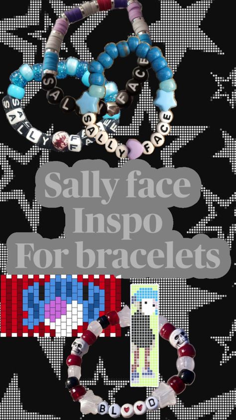 Bracelets Outfit, Sally Man, Diy Kandi Bracelets, Pony Bead Bracelets, Diy Kandi, Sally Face Game, Creative Drawing Prompts, Kandi Patterns, Kandi Bracelets