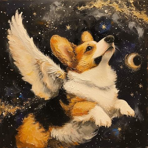 Corgi Painting, Corgi Art, Corgi Puppy, Pembroke Welsh Corgi, Princess Leia, Welsh Corgi, Little Dogs, Inspirational Tattoos, Christmas Dog