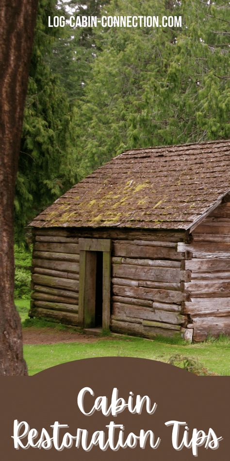 1800s Log Cabin, Hand Hewn Cabin, Log Cabin Maintenance, Log Cabin Renovation Exterior, Log Cabin Doors, Old Log Cabin Interior, Cottage Camper, Rustic Wood Cabin, Cabin Restoration