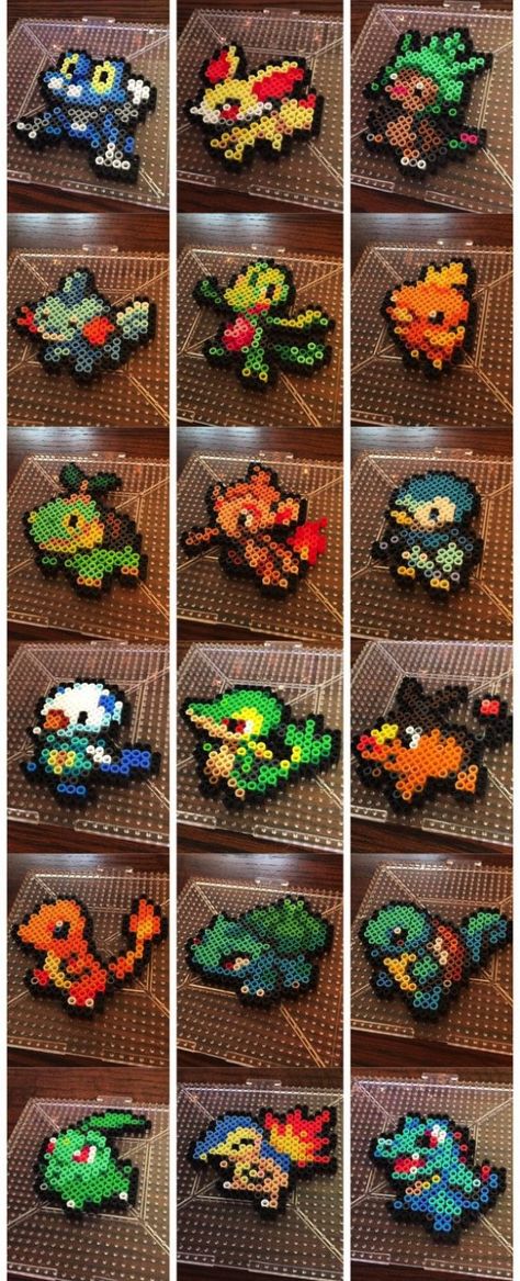 Pokemon Ideas Diy, Pokémon Pearl Or Beads, 2d Perler Bead Patterns, Beginner Beading Patterns, Squirtle Perler Bead Pattern, Pokemon Art Projects, Pearler Bead Pokemon, Pokemon Fuse Bead Patterns, Mini Pokemon Perler Bead Patterns