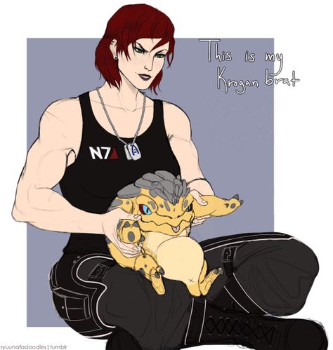 Krogen child and shepherd Mass Effect Femshep, Mass Effect Comic, Videogame Characters, Mass Effect Funny, Mass Effect Games, Mass Effect 1, Pat Pat, Mass Effect Universe, Mass Effect Art