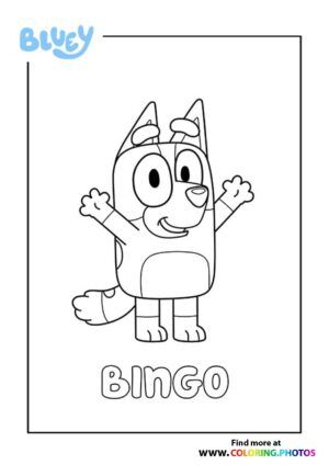 Bingo Coloring Pages, Bluey Coloring Pages, Printable Bluey, Disney Jr, Bluey And Bingo, Shingle Colors, Monkey 3, Muppet Babies, Family Coloring