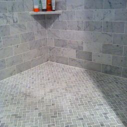 Herringbone Pattern In Shower Floor Shower Floor Tile, Tiled Shower, Master Bath Remodel, Herringbone Tile, Bathroom Tile Designs, Bathroom Shower Tile, Subway Tiles, Chic Bathrooms, Bathroom Redo