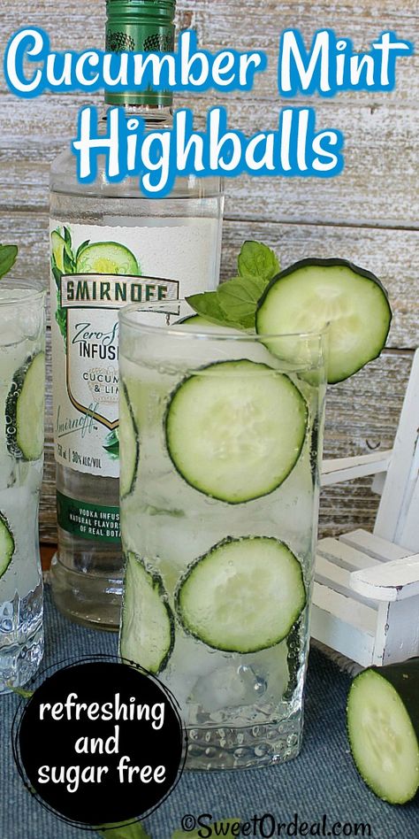 Cucumber Mixed Drink, Smirnoff Cucumber Lime Vodka Drinks, Cucumber Drinks Alcohol, Kettle One Cucumber Mint Recipes, Smirnoff Zero Sugar Infusions Recipes, Zero Sugar Alcoholic Drinks, Cucumber Lime Vodka Drinks, Cucumber Mint Vodka Cocktail, Lime Vodka Drinks