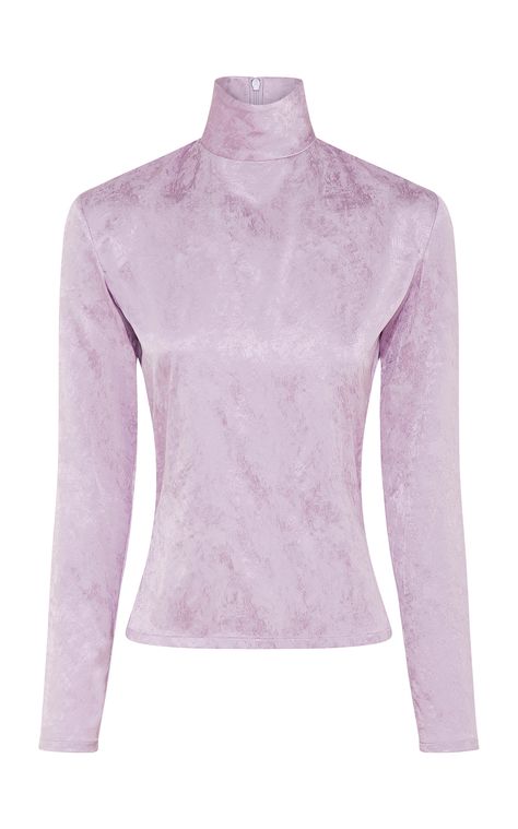 Anna Quan - Dakota purple turtleneck top ($325) Lilac Turtleneck, Purple Turtleneck, Anna Quan, Bad Gyal, Airport Fashion, Turtleneck Top, Turtle Neck Top, Aesthetic Grunge, Airport Style