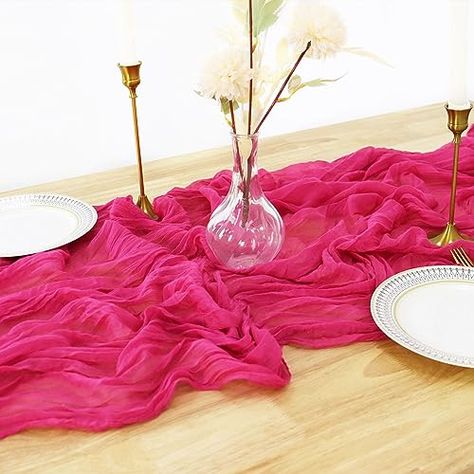 Pink Cheesecloth Table Runner, Gauze Table Runner Wedding, Boho Dining Table, Cheese Cloth Table, Gauze Table Runner, Cheesecloth Table Runner, Wedding Runner, Cloth Table Covers, Table Runner Wedding