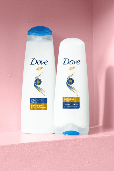 Dove Intensive Repair Shampoo and Conditioner Dove Shampoo And Conditioner, Dove Hair Care, Dove Shampoo, Scalp Serum, Hair Care Tips, Pinterest Board, Shampoo And Conditioner, Pretty In Pink, Body Care