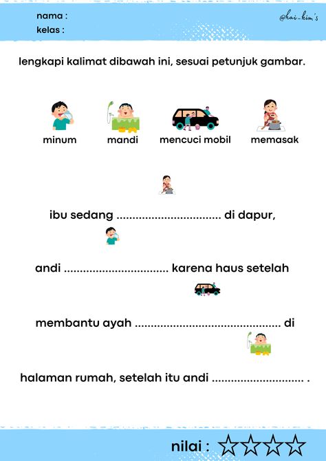 manfaat air, lembar kegiatan, tema air, water , water theme worksheet Worksheet Menulis, Worksheet Preschool, English Worksheets For Kids, Math Activities Preschool, Phonics Worksheets, Preschool Kindergarten, Preschool Worksheets, Worksheets For Kids, Math Activities