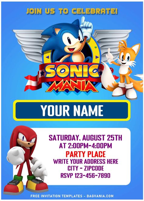 Awesome (Free Editable PDF) Super Cool Classic Sonic The Hedgehog Birthday Invitation Templates #free #freeinvitation2019 #birthday #disney #invitations #invitationtemplates Sonic Birthday Party Invitations, Sonic Themed Birthday Party, Sonic Birthday Invitations, Hedgehog Party, Moana Birthday Invitation, Soccer Birthday Invitation, 10th Birthday Invitation, Pirate Birthday Invitations, Birthday Party Invitations Free