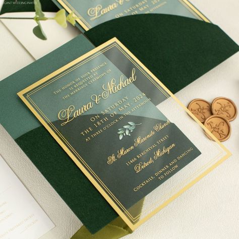 Emerald Green And Taupe Wedding, Emerald Green White And Gold Wedding Invitations, Wedding Invitations Emerald Green And Gold, Emerald Green And Rust Wedding Invitations, Emerald Invitations Wedding, Hunter Green Gold And Ivory Wedding, Hunter Green Wedding Invitations, Emerald Green Gold And White Wedding, Gold And Dark Green Wedding