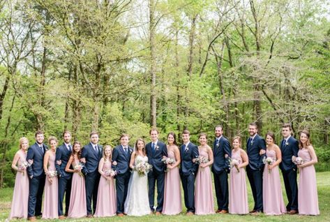 Navy and blush make a stunning wedding palette. | 4.16.2016 at The Sonnet House | Photo by Eric & Jamie Photography #navysuits #light #navy #suits Groomsmen Colours, Blue And Blush Wedding, Navy And Blush, House Photo, Wedding Groomsmen, Wedding Palette, Navy Blue Wedding, Navy Wedding, Wedding Photography Poses