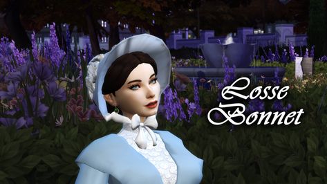 Gift 3 - Losse Bonnet | SimsToMaggie en Patreon Sims 4 Hair Male, Sims 4 Decades Challenge, Sims 5, Sims 4 Game Mods, Victorian Hats, Victorian Aesthetic, Hair Bonnet, Best Sims, Best Mods