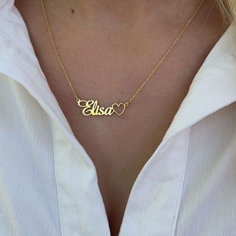 Classic Lettering, Silver Name Necklace, Gold Bracelet Simple, Bracelet Simple, Jewelry Personalized, Personalized Pendant, Name Jewelry, Valentines Necklace, Valentines Jewelry