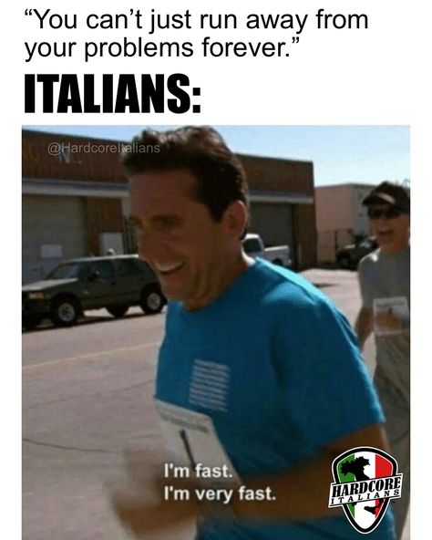 Italians... always running away from their problems 😆 Quotes Funny Life, Minecraft Meme, Laughing Funny, Funny Sports Memes, Office Memes, Crush Memes, Sports Memes, Crazy Funny Memes, Can't Stop Laughing