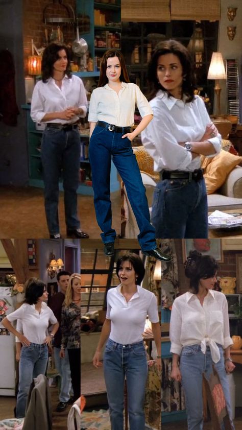 1985 Fashion Woman Outfit, Friends Series Outfits, Friends 90s Outfits, Friends Outfits 90s Monica, Friends Tv Show Outfits, 1990s Fashion Women, Monica Geller Style, Monica Fashion, Monica Geller Outfits