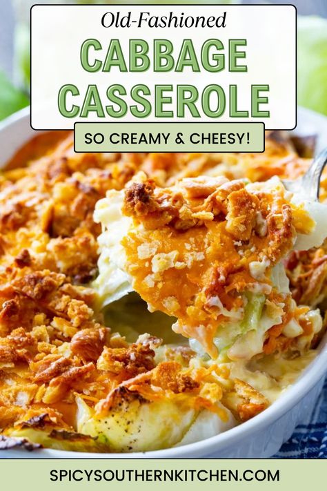 Cabbage Leftover Recipes, Supper Ideas With Cabbage, Cabbage Pudding, Escalloped Cabbage Casserole, Cabbage And Onion Casserole, Green Cabbage Casserole, Cheesy Cabbage, Cabbage Recipe Side Dish, Creamy Cabbage Recipes