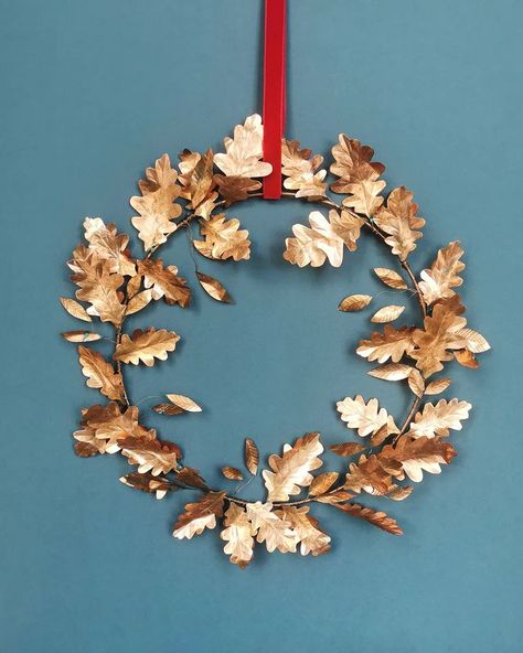 DEBBIE FAIRBRASS (@debbiefairbrass) • Instagram photos and videos Oak Wreath, Copper Christmas, All Season Wreath, Year Round Wreath, Round Wreath, Leaf Wreath, Metal Wreath, Wreath Christmas, Copper Metal