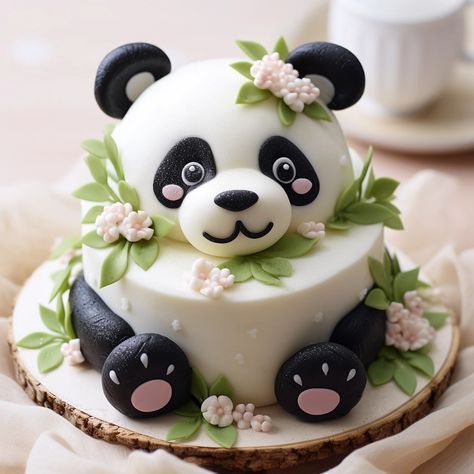 My Images Panda Bear Cake Ideas, Panda Torte, Panda Baby Shower Cake, Panda Cake Ideas, Panda Cake Design, Panda Birthday Theme, Cakes For Teenagers, Panda Bear Cake, Panda Birthday Cake