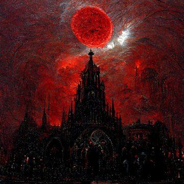 Aqua Regia, Gothic Castle, 다크 판타지, Gothic Aesthetic, Red Moon, Gothic Architecture, Blood Red, Ethereal Art, Gothic Art