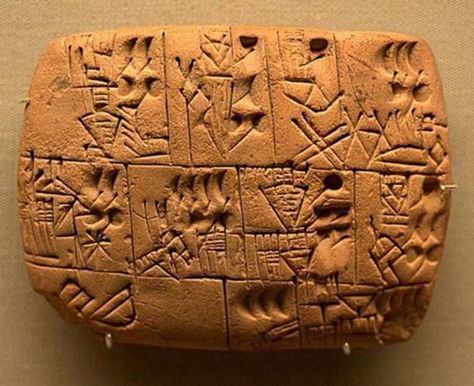 Cuneiform Pictographs Recording the Allocation of Beer. Thought to be from southern Iraq Late Prehistoric period, about 3100-3000 BC Clay Tablet, Prehistoric Period, Johannes Gutenberg, Ancient Recipes, Rosetta Stone, Ancient Mythology, Ancient Origins, Karl Marx, Ancient Aliens