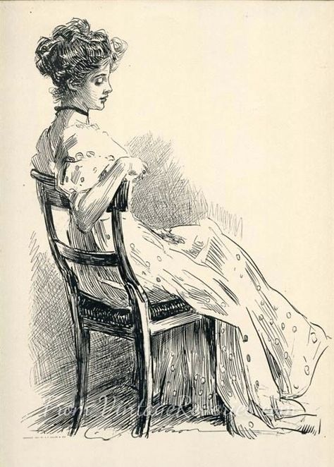 The Gibson Girl of the late 19th century. (Charles Dana Gibson) Edwin Austin Abbey, Gothic Drawings, Charles Dana Gibson, 19th Century Women, Dana Gibson, History Of Art, 19th Century Art, Frank Frazetta, Gibson Girl