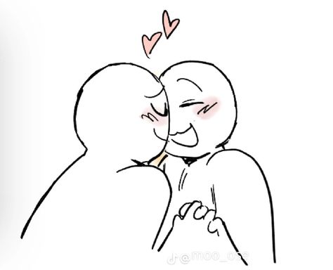 Soft Kisses Reference, Otp Drawing Poses Cute, Couples Reaction Pics, Drawing Poses For Couples, Drawing Pose Reference Kiss, Drawing Bases 2 People Couple, Kissing Draw Reference Funny, Wholesome Couple Poses Drawing, Chibi Kiss Reference