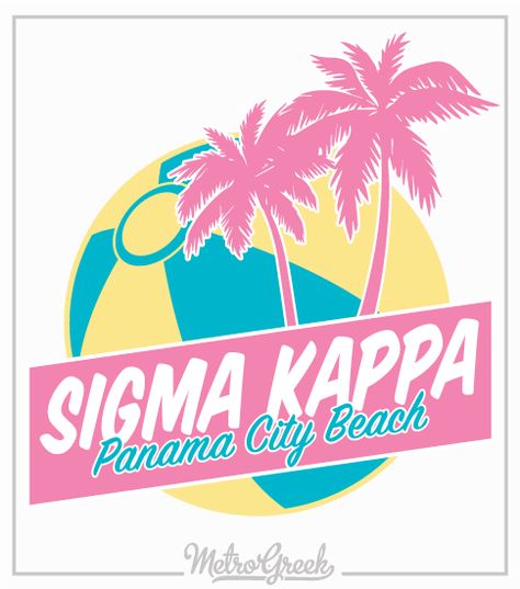 Beach T-shirt Designs - Metro Greek T-shirts Sorority Themes, Sorority Shirt, Beach Tanks Tops, Greek Shirts, Beach T Shirt, Fraternity Shirts, Sorority Tshirts, Sigma Kappa, Beach Design