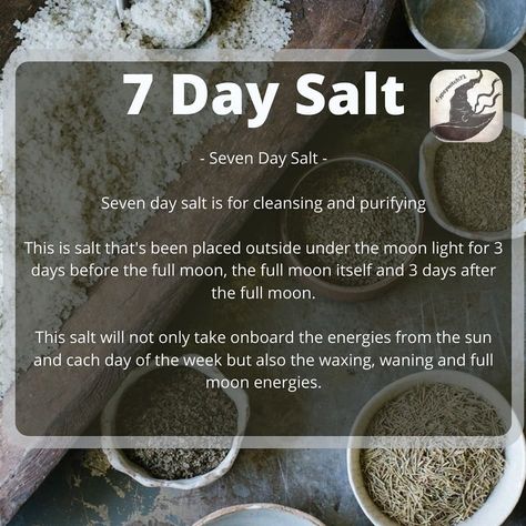 🌛Crystal🌕Moon🌜’s Instagram profile post: “7 day salt is an excellent way to harness all phases of the moon for maximum magickal benefits. Three days before the full moon and three…” Salt Magick, Homemade Garden Decorations, Awakening Soul, Easy Spells, Which Witch, Magic Crafts, Magic Herbs, Kitchen Witchery, Candle Magick