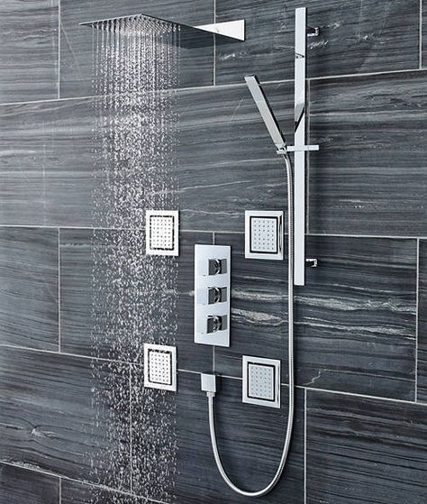 Jet Design, Easy Clean Shower, Fixed Shower Head, Hudson Reed, Shower Rail, Pipe Sizes, Shower Kits, Contemporary Bathrooms, Shower Taps