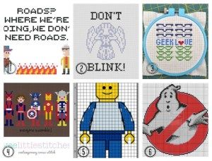 Free Patterns: Geeky Delight Back To The Future Halloween, Geeky Cross Stitch Patterns, Geeky Cross Stitch, Geeky Craft, Weeping Angel, Lego Man, Cross Stitch Love, Cross Stitch Heart, Counted Cross Stitch Kits