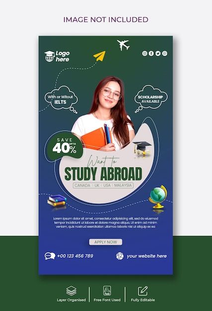 Educational Instagram Post, About Study, Facebook Story, Story Template, Commercial Design, Study Abroad, Ux Design, Business Design, Instagram Story