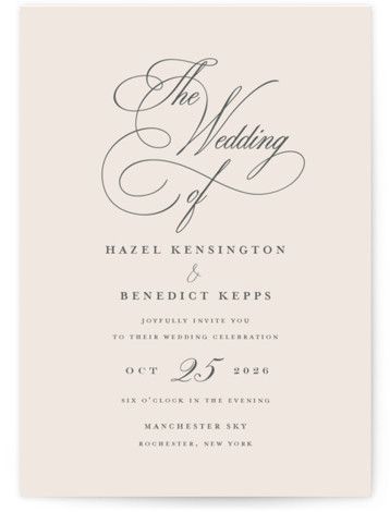 Elegant and sophisticated invite Wedding Invitations Classic, Classy Wedding Invitations, Grand Wedding, Typography Wedding, Aesthetic Fonts, Classic Wedding Invitations, Calligraphy Styles, Font Pairing, Wedding Fonts