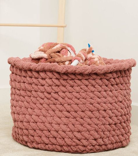 Yarn Baskets, Easy Crochet Basket Pattern, Basket Crochet Pattern, Yarn Basket, Big Yarn, Jumbo Yarn, Basket Crochet, Easter Fabric, Easy Crochet Patterns Free