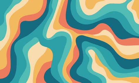 Abstract colorful wavy groovy psychedeli... | Premium Vector #Freepik #vector #background #banner #pattern #poster Groovy Swirl Background, Colourful Ipad Wallpaper, Groovy Lines Wallpaper, Chromebook Backgrounds Aesthetic, Groovy Wallpaper Laptop, Groovy Homescreen, Wavy Background Aesthetic, Groovy Macbook Wallpaper, Neocities Backgrounds