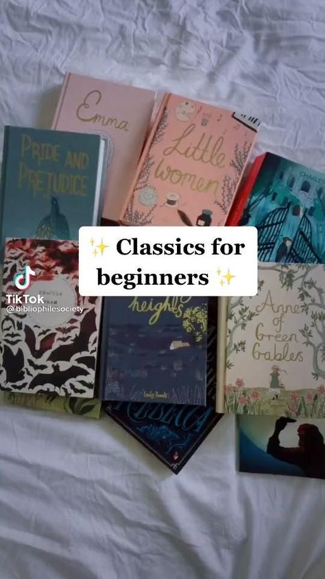 Classic Books For Beginners, Book Recommendations Classics, Classic Book Recommendations, Booktok Classics, Classic Books To Read List, Classic Books For Teens, Book Classics, Book For Beginners, 100 Books To Read