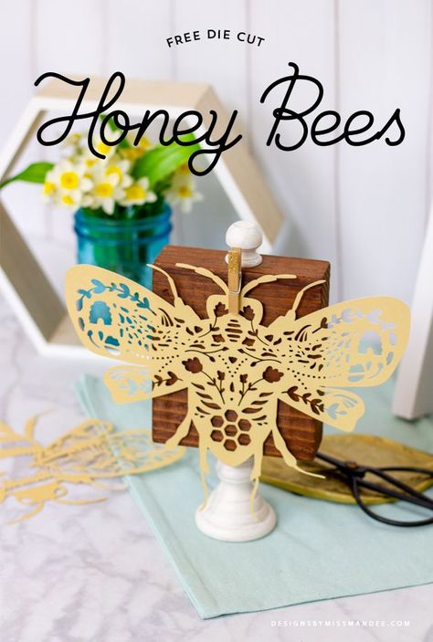 Summer Cut, Paper Flower Wall Decor, Paper Flower Decor, Paper Flower Wall, Bee Crafts, Bee Decor, Cricut Designs, Honey Bees, Cricut Free