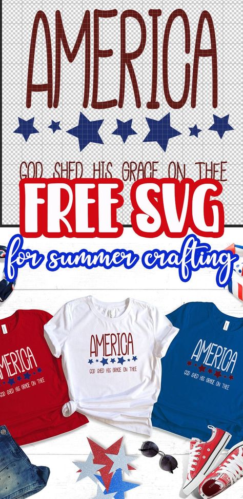 Find a fun July 4th DIY America Shirt PLUS a whole list of other free svg files for 4th of July Crafting. Cut free cut files for summer crafting are here!! Free 4th Of July Svg Files For Cricut, Diy 4th Of July Shirts, Summer Fun For Kids, Diy Shirts, Fun Summer Activities, 4th Of July Svg, Free Pdf Pattern, Free Pdf Sewing Patterns, Free Cut Files