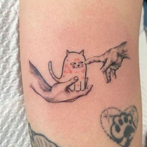 Kitty Tattoos, Cute Cat Tattoo, Cat Tattoos, Cat Tattoo Designs, Couple Tattoos, Animal Tattoos, Cat Tattoo, A Tattoo, Tiny Tattoos