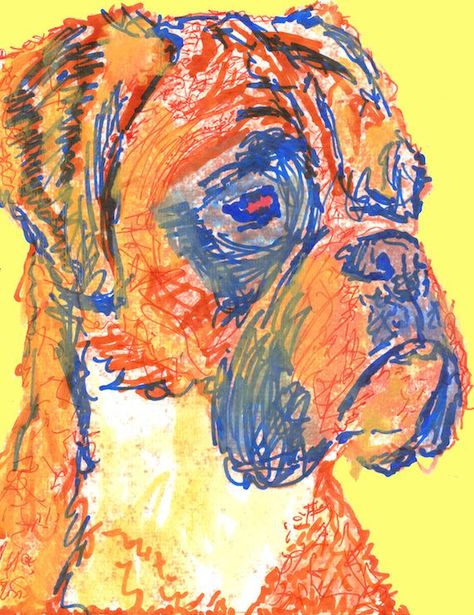 Boxer Dog Painting art Print of Original dog painting Yellow -Boxer d… #pets #BoxerDogPoster https://t.co/S8YeCCzmRh Boxer Dog Painting, Boxer Dogs Brindle, Dog Nursery Decor, Boxer Dog Gifts, Boxer Dog Breed, Brindle Boxer, Boxer Dogs Art, Dog Line Art, Dog Nursery