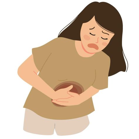 Period Cramps Illustration, I Am A Failure, Face Pores, Period Cramps, Gluten Sensitivity, Stomach Ache, Gluten Intolerance, Graphic Design Illustration, Premium Vector