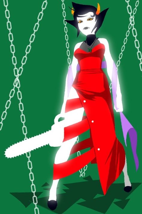 Kanaya (I still don't like you)/what is not to like? She's a vampire with a chainsaw! Chainsaw, Green, Red