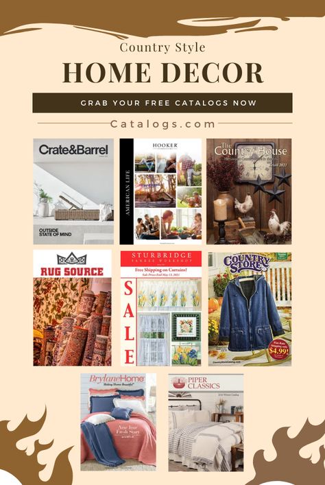 Free Country Decor Catalogs to Inspire Your Style Country Living Modern Rustic Magazine, Country Door Catalog, Country Life Magazine Uk, Country Deco, Catalog Request, Home Decor Catalogs, Free Catalogs, Country Rugs, Country Living Magazine