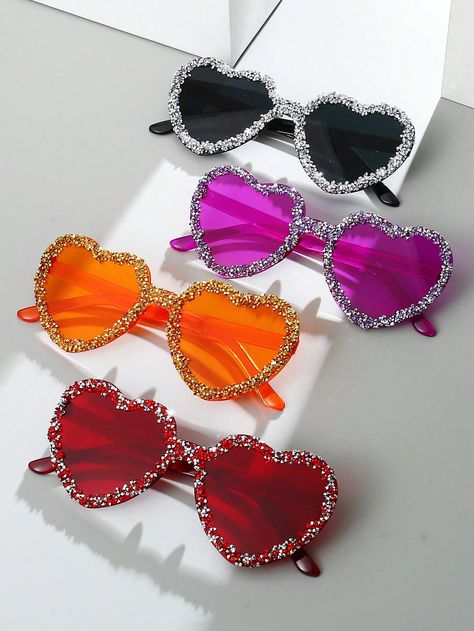 Collar  PC   Embellished   Women Accessories Wedding Beach Party, Strand Party, Guard Gifts, Beaded Sunglasses, Eyeglass Accessories, Heart Shaped Glasses, Rhinestone Projects, Rave Accessories, Heart Glasses