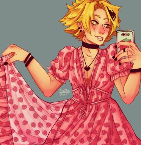 Denki Fanart, Human Pikachu, Denki Kaminari, Lgbtq Funny, My Hero Academia 2, Strawberry Dress, Boku No Hero Academia Funny, My Hero Academia Episodes, Hero Academia Characters