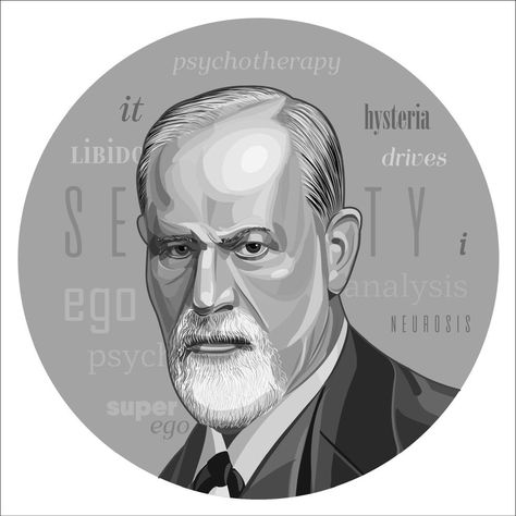 Father Of Psychology, Sigmund Freud, Font Bundles, Vector Photo, Vector Art, Psychology, Vector Illustration, Clip Art, Photo And Video