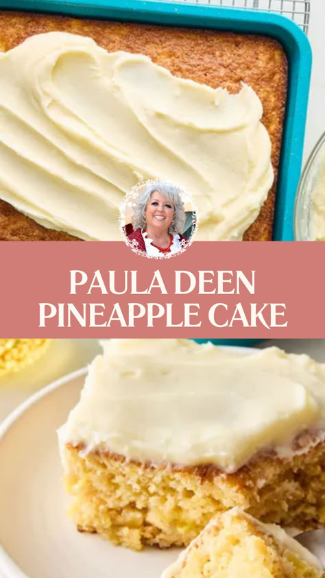 Paula Deen Pineapple Cake Paula Deen Pineapple Cake, Pineapple Flavored Cake, Speedy Pineapple Cake Paula Deen, Pineapple Cake With Coconut Frosting, Pineapple Dream Cake Recipe, Sliced Pineapple Recipes, Southern Pineapple Cake Recipe, Pineapple Cake Recipe Homemade, Pineapple Box Cake